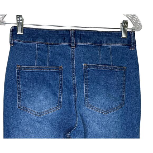 Bagatelle High Rise Wide Leg Medium Blue Jeans Contrast Trim 28 x 30 - Picture 5 of 8